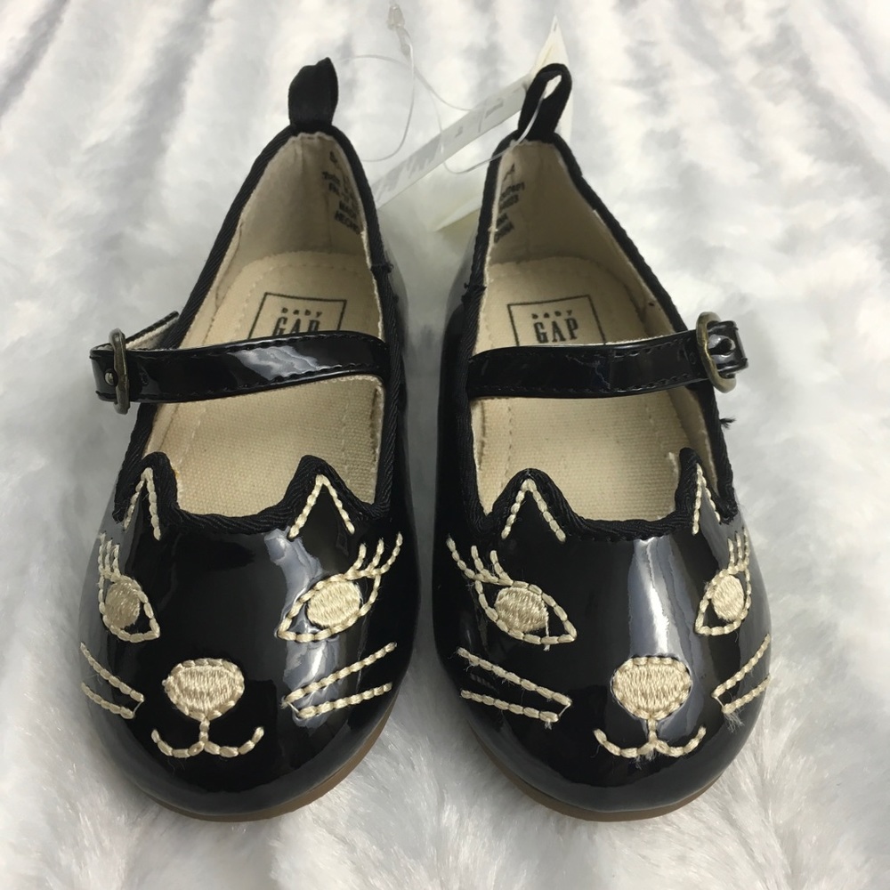 Baby Gap black patent cat Mary Janes dress shoes - Picture 2 of 7